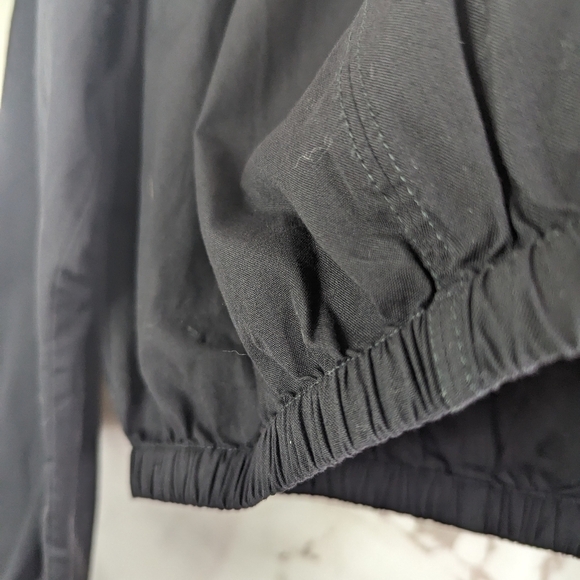 Everlane Blouse Women Black Crop The Mock Neck Bubble Top Cotton Long Balloon - Picture 11 of 15